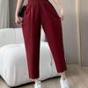 Casual Pants Summer Middle-aged Elderly New Thin Style High Waist Elastic Casual Nine-point Loose Mother Harun