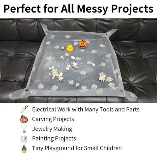 Transparentní podložka na přesazování květin Potisk květin Snadno se čistí Opakovaně použitelná vodotěsná skládací podložka na zalévání rostlin Podložka na přesazování Venkovní podložka na prořezávání