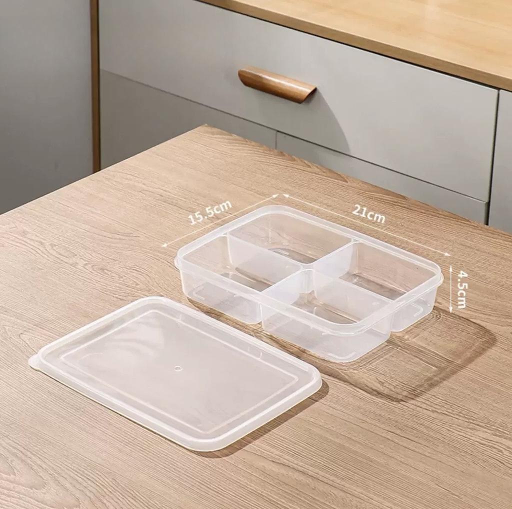 Transparent BPA-Free Plastic Storage Containers with Multiple Compartments for Refrigerator and Freezer