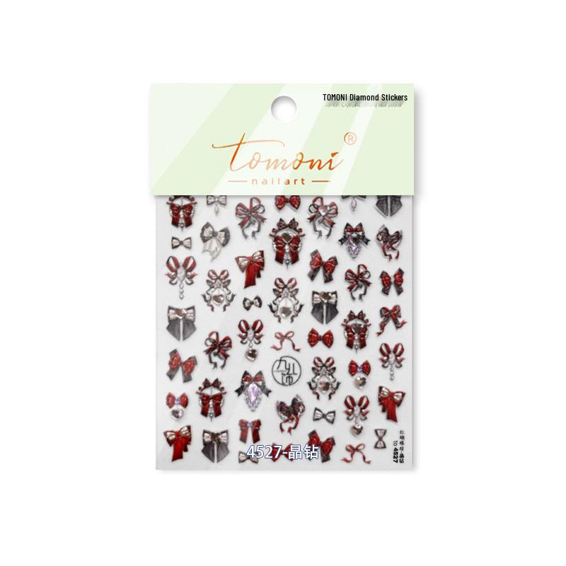

Кристальные наклейки Tomoni для ногтей и чехлов для телефонов: Красный бант и ретро-дизайн