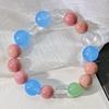 10-12Mm Blue Quartz Rock Natural White Crystal Mahogany Grain Design Bracelet Bracelet