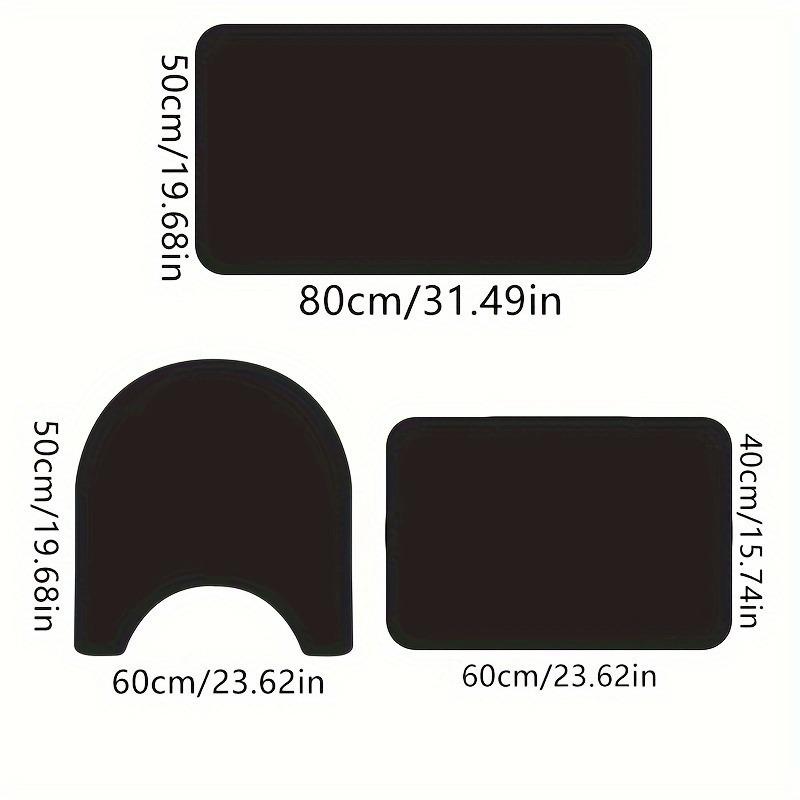 3-Piece Diatomite Bath Mat Set - Ultra-Absorbent 1000GS Non-Slip Rugs - Quick-Dry Rectangular Floor Mats