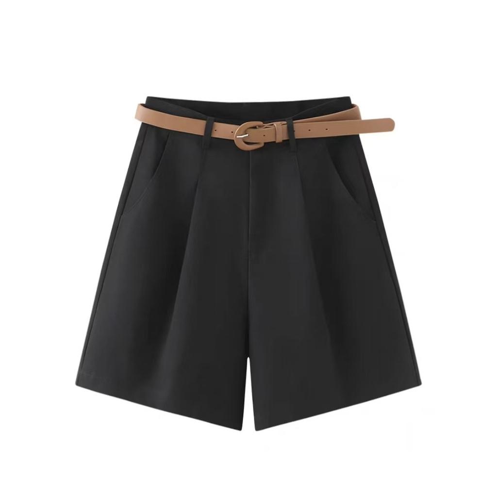 Women's High Waist Shorts Wide Leg Bermuda Shorts Loose Fit Solid Color Commuter Casual Summer Work Short Pants