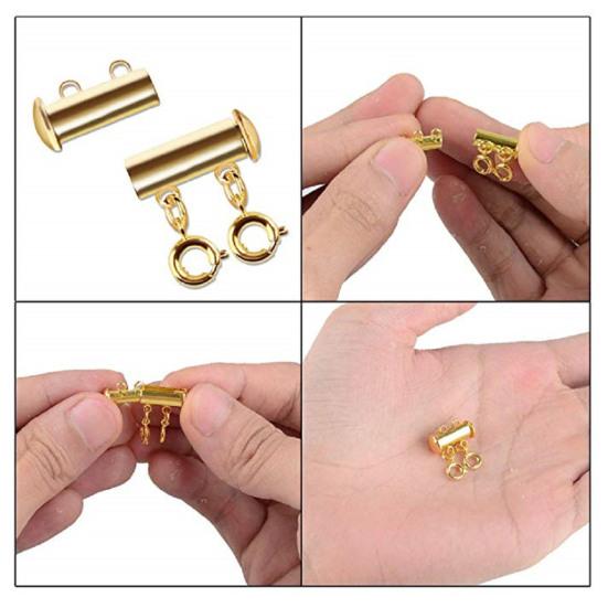 Connecting Buckle Alloy Necklace Clasp Slide Lock Necklace Connector Multi-Strand Jewelry Clasp DIY Crafts Helper