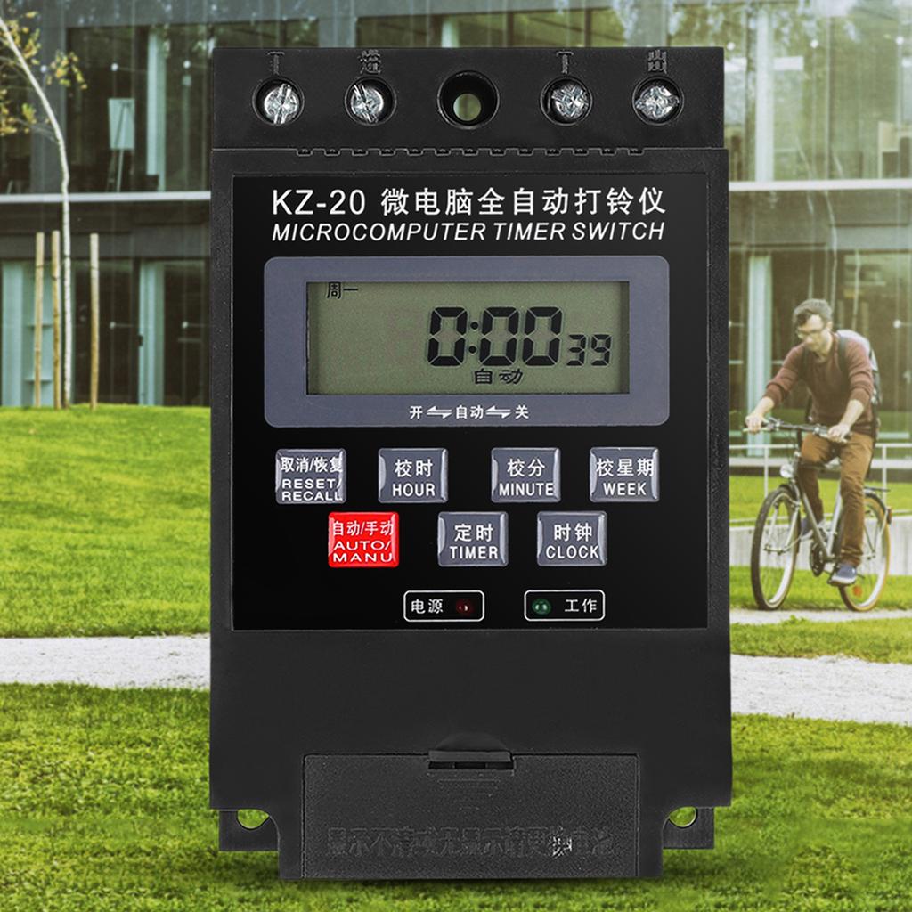 KZ-20 Microcomputer Electric Bell Timer Switch ON/OFF School Programmable Time Relay 220V