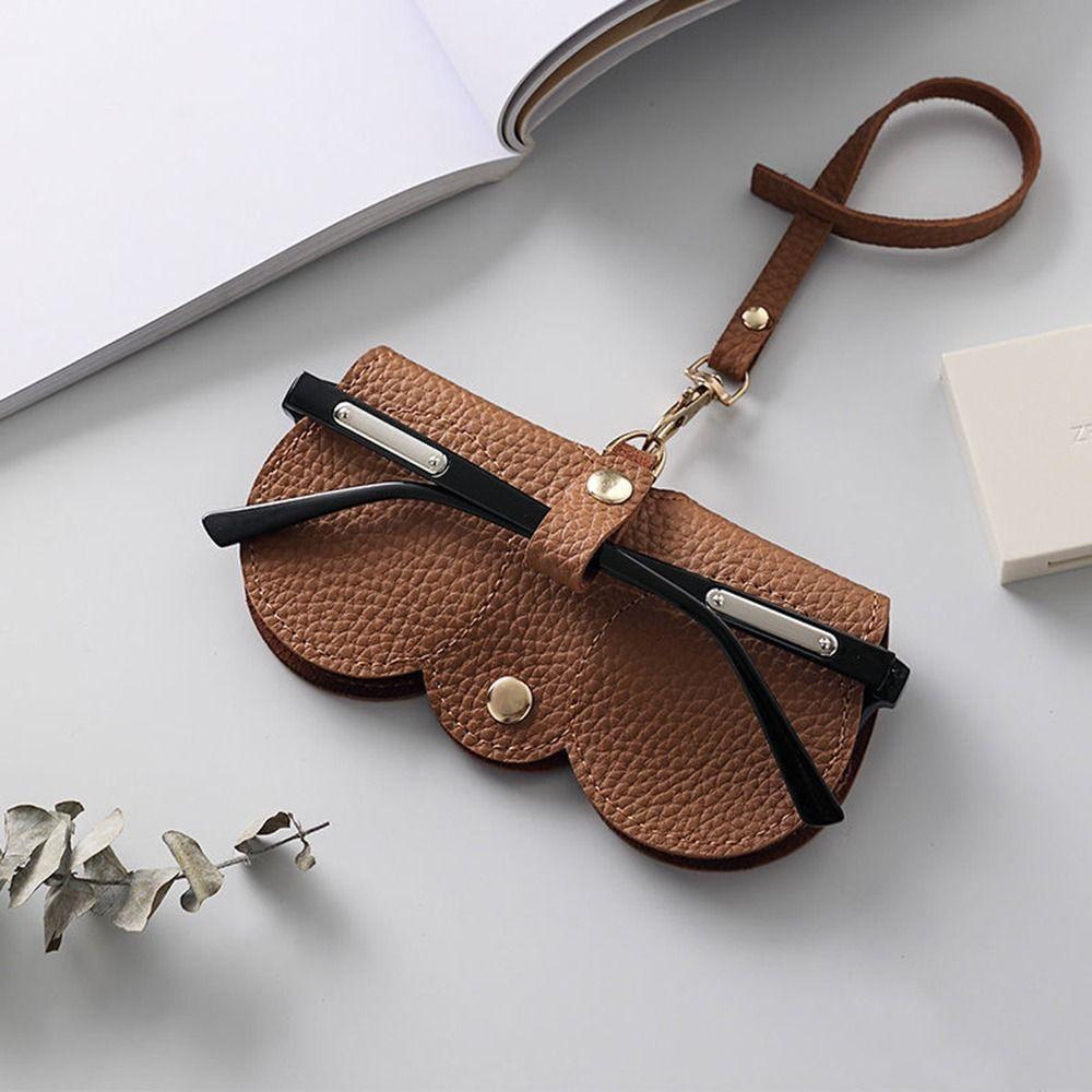Cover For Women Hanging PU Leather Glasses Case Eyewear Pouch Eyewear Protector Sunglasses Pouch