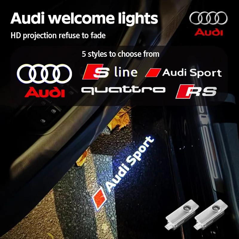 2Pcs LED Car Door Welcome Light Car Logo Projector Lights For GW4 Sline RS A3 A4 A5 A6 A7 A8 S3 S4 Q2 Q3 Q5 Q7 S6 RS3 RS5 RS66DS