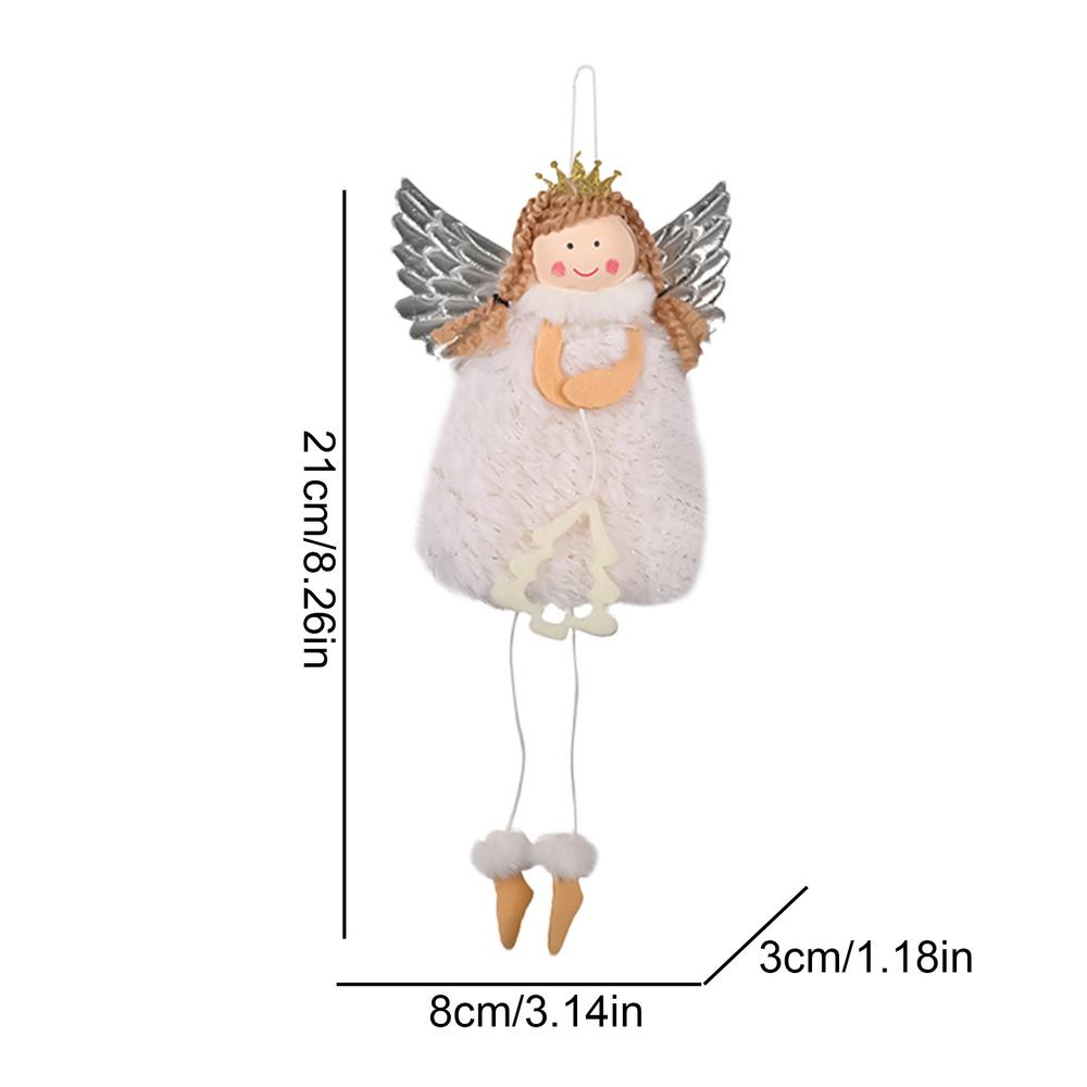Christmas Angel Girl Doll Pendant Xmas Tree Hanging Pendants Angel Girl Plush Toy Christmas Home Decoration Kids Gifts