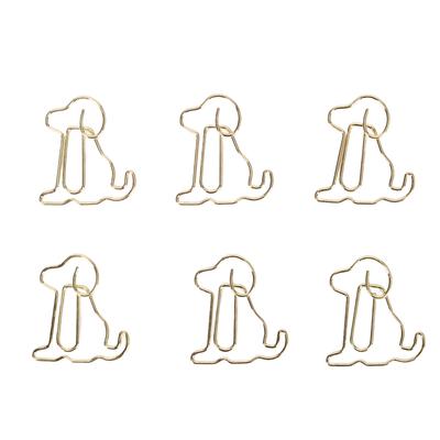 100pcs Dog Shape Paper Clips Improved Slip Resistance Rust Proof Reusable Metallic Paper Clips for