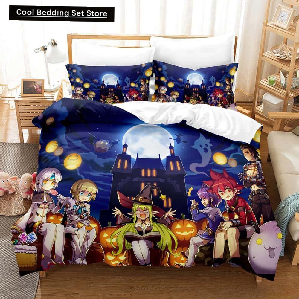 3D Print Anime Elsword Bedding Set Single Twin Full Queen King Size Bed Set Adult Kid Bedroom Duvet Cover Sets For Home Textiles
