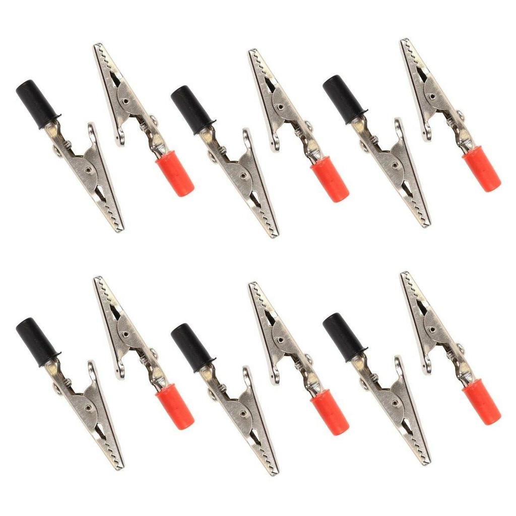 12x CROCODILE  For Alligator CLIPS SHOCKPROOF Insulated Electrical Croc Battery