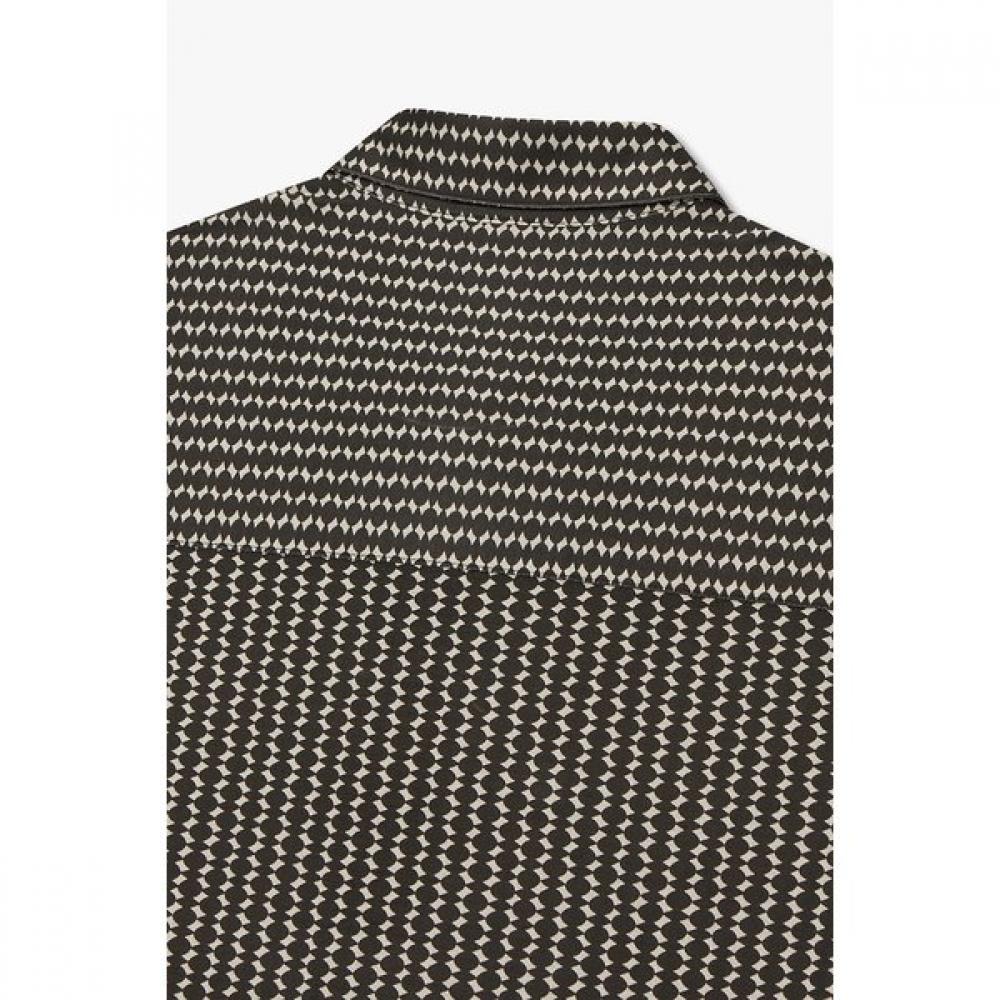 Emporio Armani Men S Lyocell Blend Micro Pattern Shirt Dark Brunette A516104008