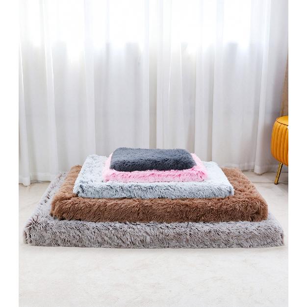 Long Plush Square Dog Bed Cat Mat Pet Nest Deep Sleep Dog Sofa Bed