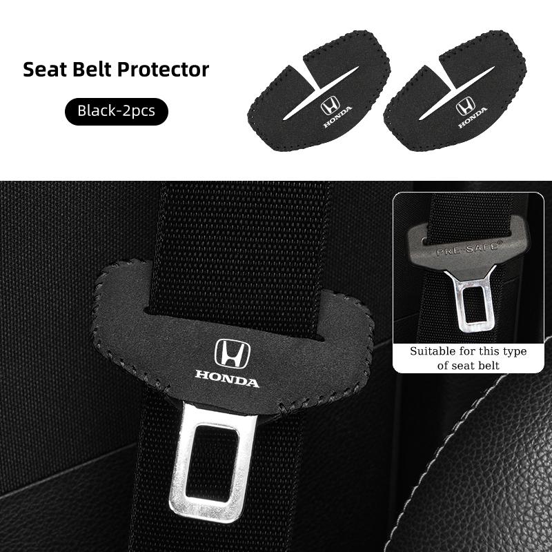 

Car Logo Seat Belt Buckle Protector Leather Anti-Scratch Cover Accessories For Honda Civic Fit Accord Odyssey City Pilot Jazz CR