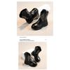 American Retro Girl Boots Princess Embroidery New Leather Boots Children Fashion Leather Boots Knight Boots