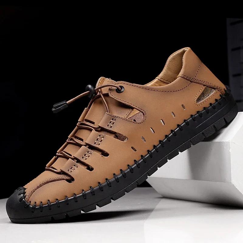 Designer Men's Shoes Summer Men's Sandals Trend  Outdoor Sandals for Man Original Brands Shoes Man's Leather Sandal Trending