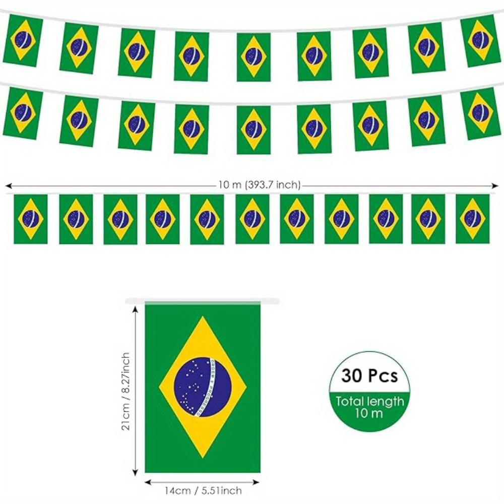 

10M (32,8 фута) Флаг Бразилии Флаг-гирлянда Праздничное украшение Подвесной флаг Флаг-растяжка