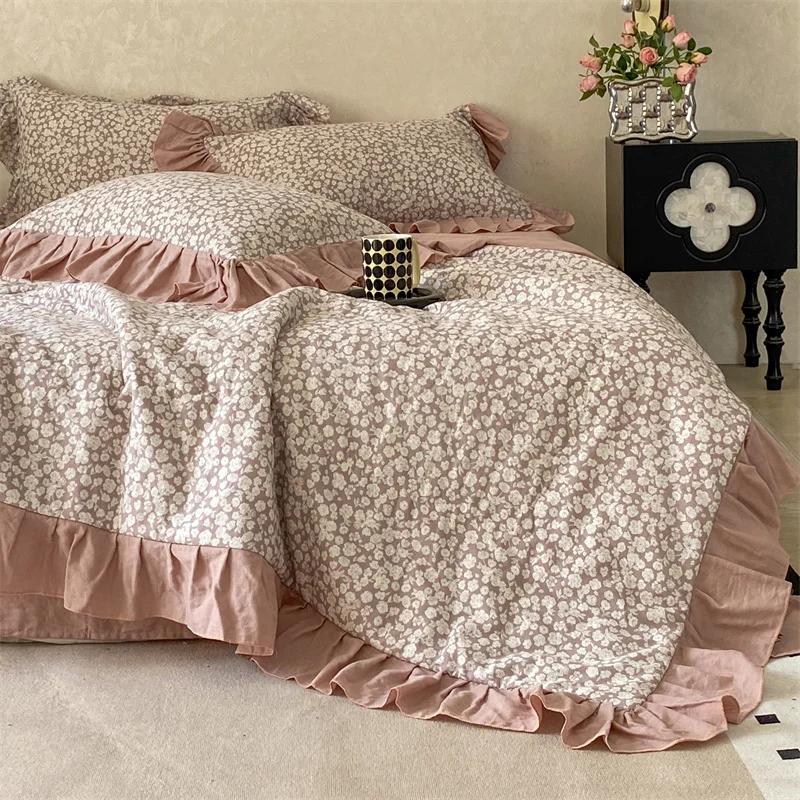 Summer Quilt - Double Layer Cotton Lace, Thin & Breathable, Fluffy Comforter For Bedroom Decor (Comfortable)