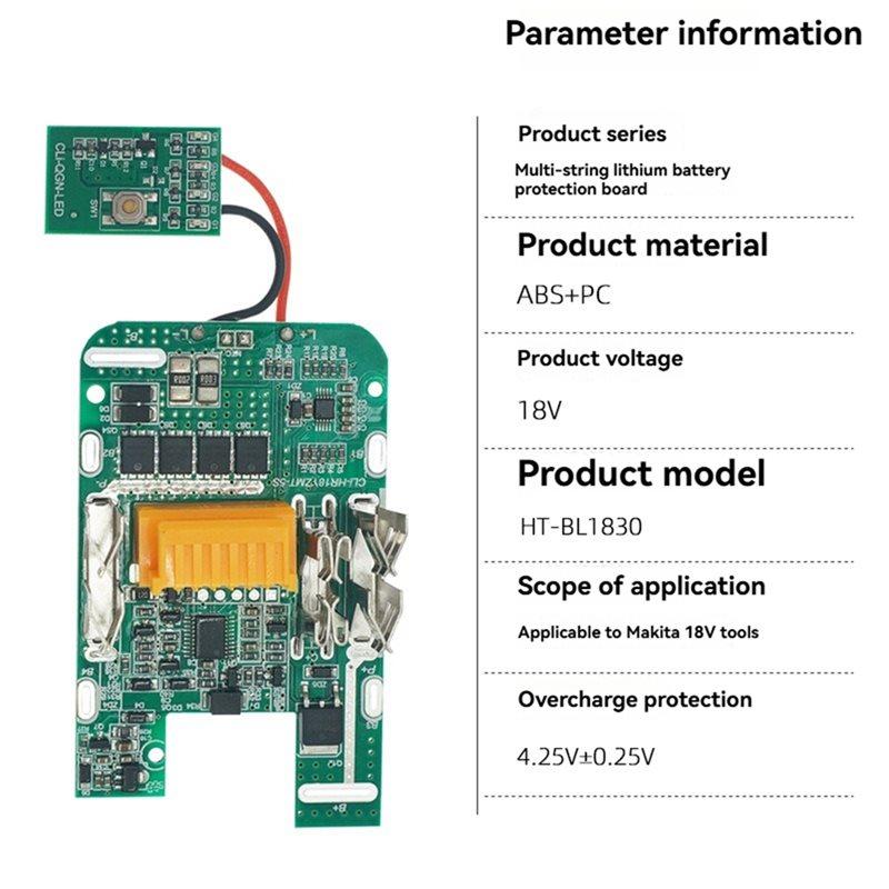 ABUO-For Battery Protection Board HT-BL1830 BL1830 BL1815 BL1860 BL1850 With Status LED Indicator Light