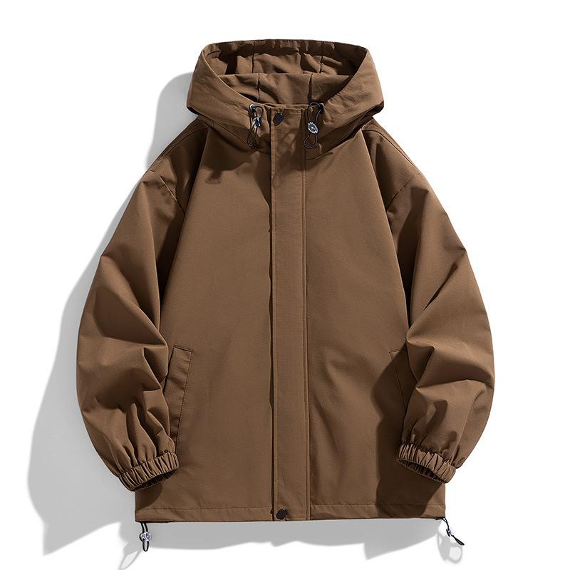American Solid Color Jacket for Men's Spring New Trendy Loose Versatile Sports Jacket