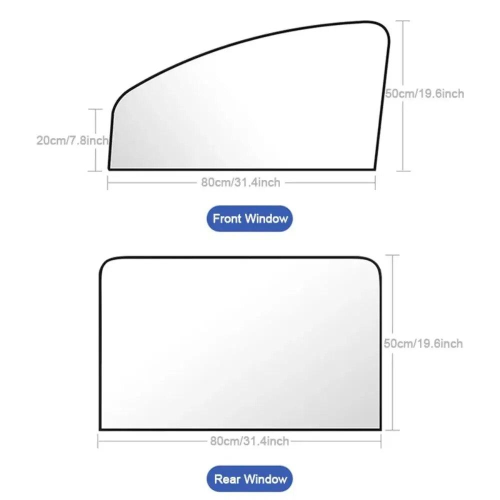 2Pcs Car Side Window Sun Shade Magnet Privacy Curtains UV Reflection Anti Glare UV Block Sunshade for Front/Back Window