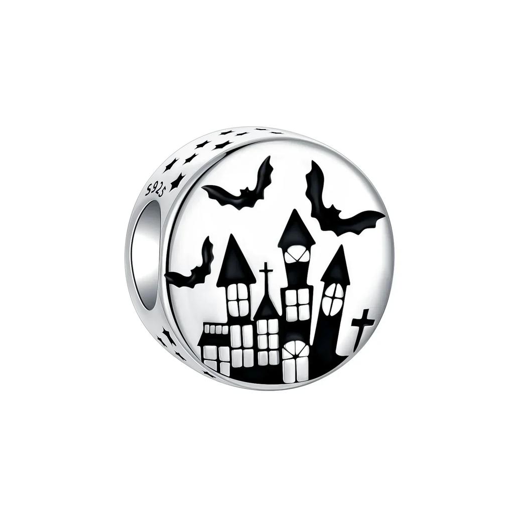 Halloween Copper Skull Charm Luminous Pumpkin Ghost Clown Bead Pendant Ring Necklace Bracelet Diy Jewelry Gift