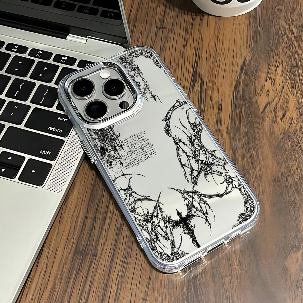 Black Retro Gothic Style Y2K Phone Case For Samsung Galaxy A56 A36 A26 A06 A55 A35 A16 A54 A34 A25 A24 A15 A14 A73 A53 A33 4G 5G
