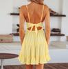 GMXIA 6 Summer Spring Color Sexy Lace Halter Patchwork Women's Dress Halter Bow Princess Dress