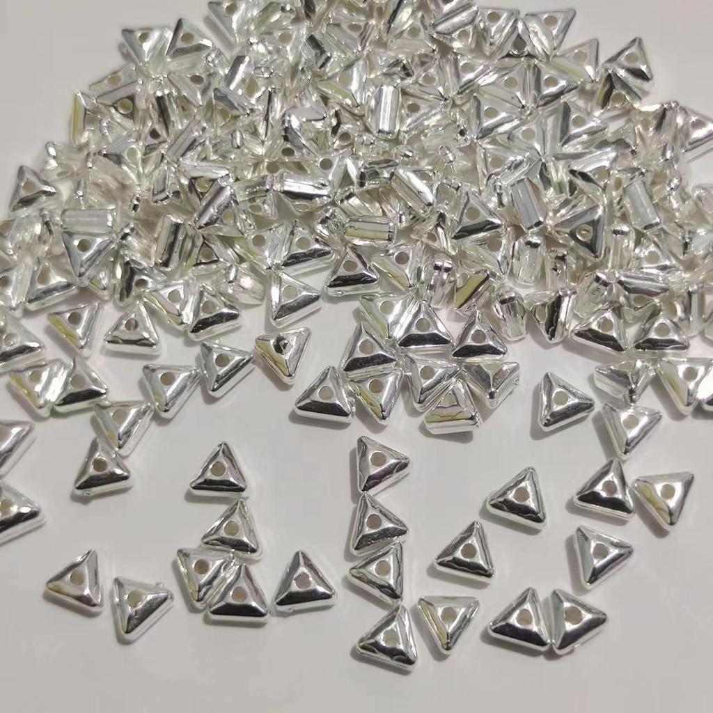 Trending Silver Triangle Spacer Beads for DIY Bracelets