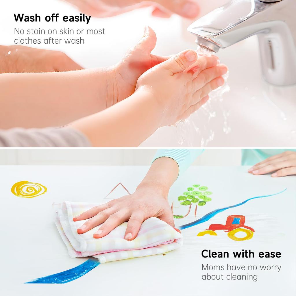 Shuttle Art Tempera Finger for Handprint and Footprint Perfect for Art or as a Gift for Preschoolers Paints, 30-Color Set, Water-Based, 60ml,