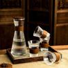 1pc Glass Coffee Cups Japanese Style Tea Cup With Cup Sleeve Wine Glasses Simple Striped Mugs Beer Milk Juice Cold water cup