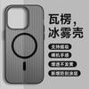 Corrugated Grating Magnetic PC Case, Suitable for iPhone15 Magnetic Suction Ice Mist Matte Mobile Phone Case, Apple 16 Transparent Case 14.