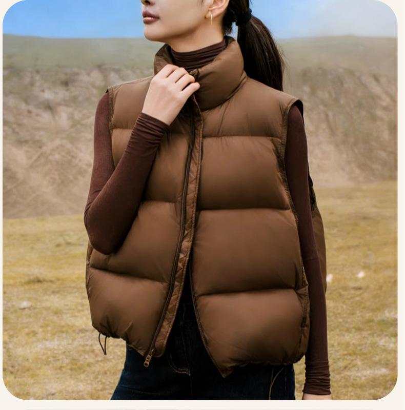 Women's Stand Collar Puff Down Vest - New Style Winter Sleeveless Gilet