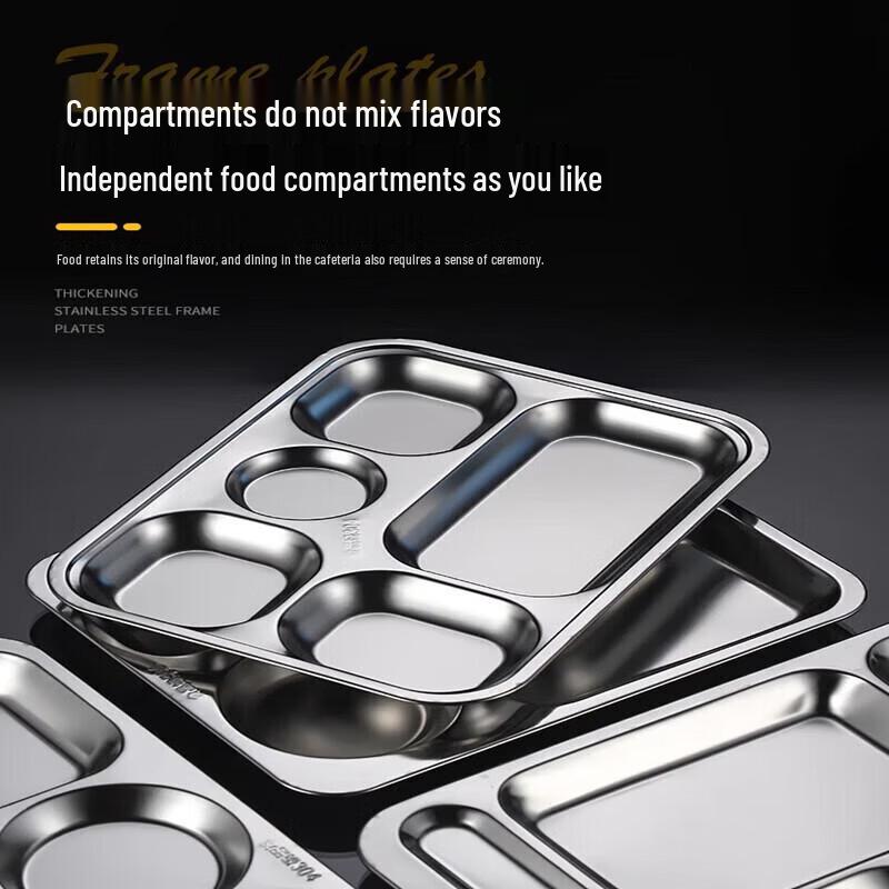 304 Stainless Steel Four-Compartment Cafeteria Tray