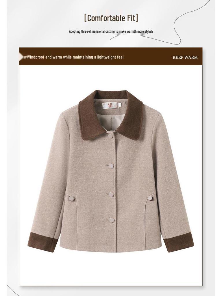 2026 Spring & Autumn Women's Wool Jacket for Ages 40-60: New Style, Lightweight, Perfect for Middle-Aged & Elderly Women.