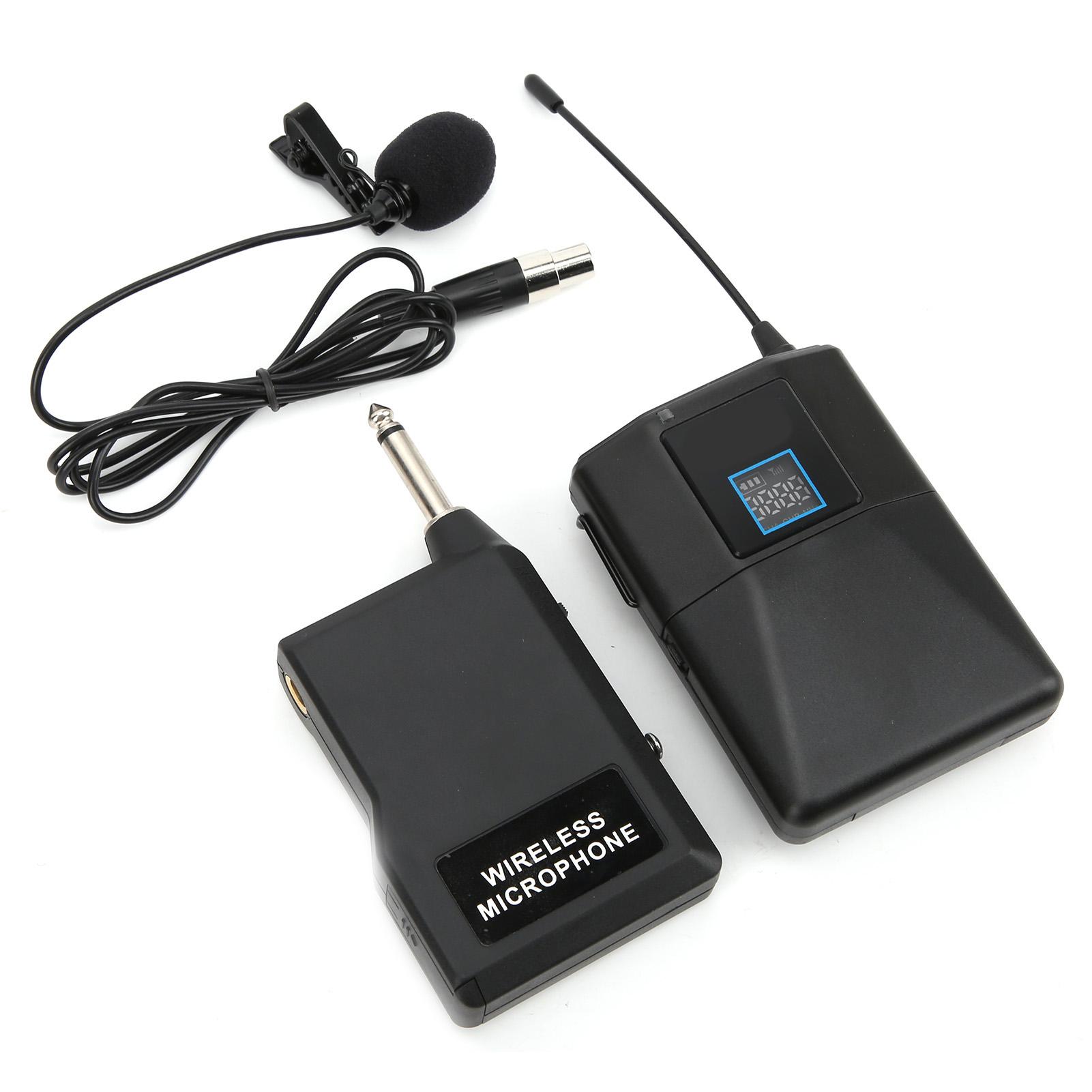 

Lavalier Microphone UHF Wireless Clip On Lapel Lav Mic for Interview Video Recording