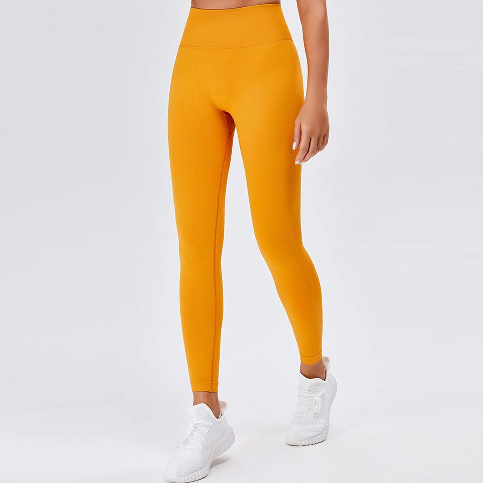

Women s Cothes Slim Bottom Pants Casual Yoga Fashion Leggings Pants S жовтий