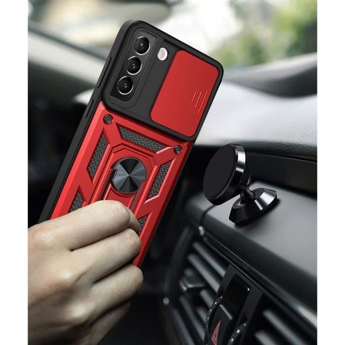 Coque et Verres Trempés - Samsung - S22 Plus - Rouge - Anti-Rayure - Antichoc