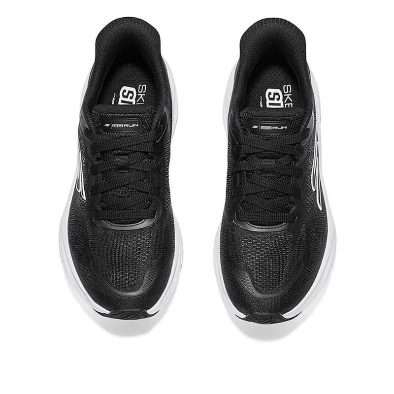 Skechers GLIDE-STEP VORTEX FLOW Women Comfort Fit Cushioned Wear Resistant Breathable Rebound Running Shoes Black White 129827-BKW