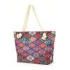 Bohemian Geometric Large Capacity Travel Tote With Zipper Closure For Beach And Casual Use