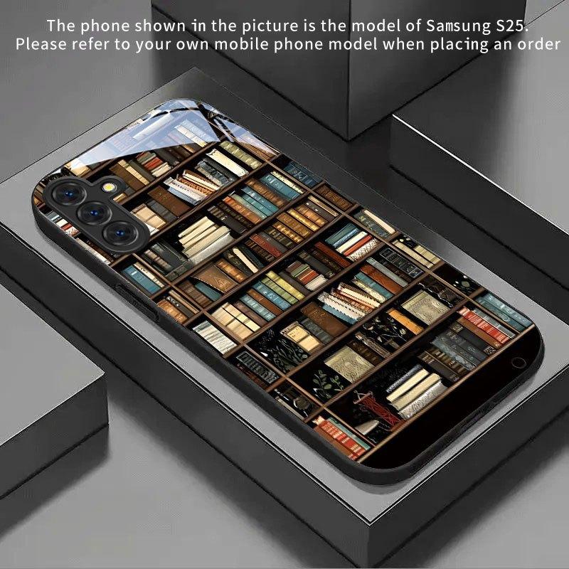 Capa de telemóvel em vidro com padrão de livro adequada para Samsung para galaxy S26 S25 S24 S23 S22 S20 FE Ultra Plus 5G capa traseira anti-queda