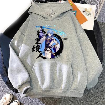 Anime Game Kamisato Ayato Hoodies Genshin Impact Graphic Print Unisex Women Hoodie Streetwear Sweatshirts Pullovers Unisex Clothing