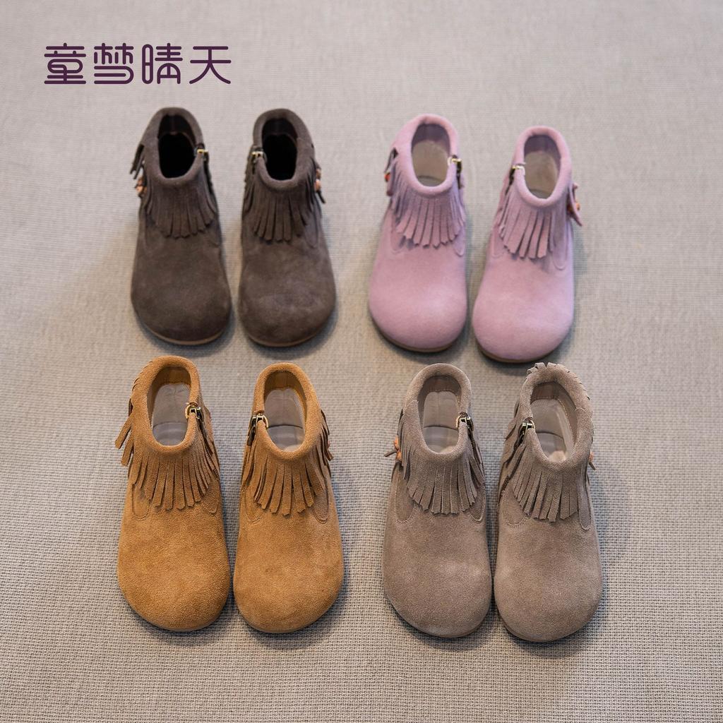 Girls Martin boots 2025 autumn and winter new children's boots leather boots girls Korean version autumn and winter big yellow boots medium and older