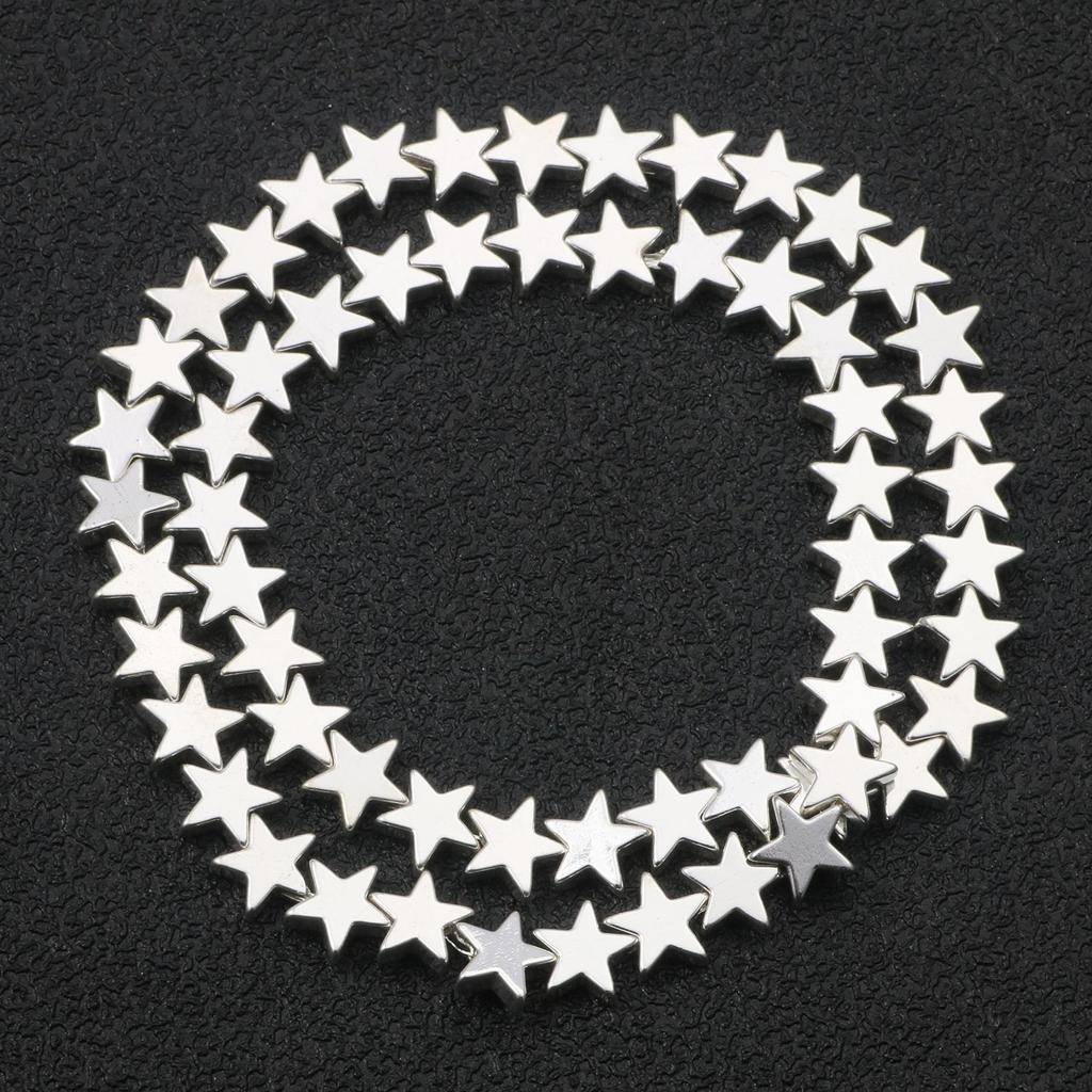 45 Style Natural Stone Silver Color Hematite Beads Heart Square Round Spacer Beads for Jewelry Making Diy Bracelet Necklace 15''