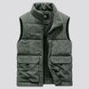 Corduroy Vest for Men In Autumn and Winter, with Thick Velvet, Stand Up Collar, Horseclip, Oversized Workwear, Vest, and Warm Cotton Jacket