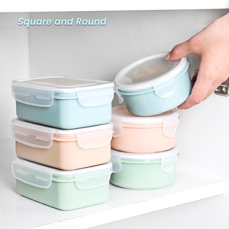 Freshness Preservation Multi Colors Round and Square Kitchen Silicone Food Storage Box 0-1L