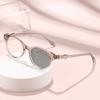 Retro Pochromic Myopia Glasses Ladies Anti-blue Light Minus Eyeglasses Outdoor Changing Color Sunglasses Diopter 0 To -4.0