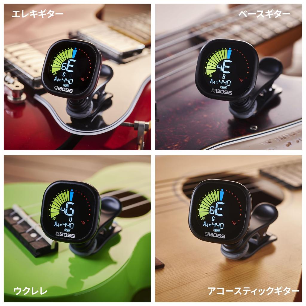 BOSS Clip Large color up to 10 hours of continuous auto USB for TU-05 Tuner display, use, power-off function, charging, guitar/bass.