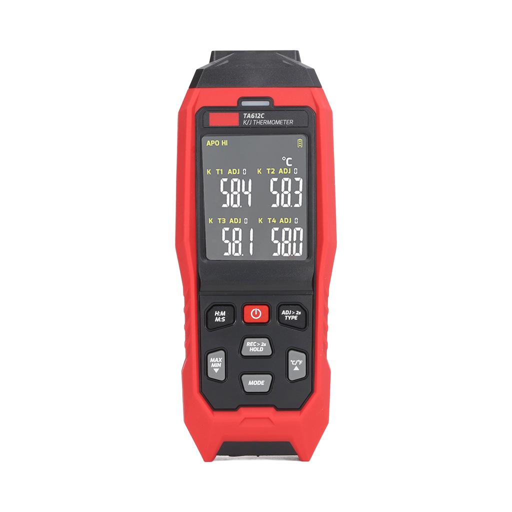 K Type Thermocouple Thermometer 4 Channel Accurate Measurement Digital Contact Thermometer Red