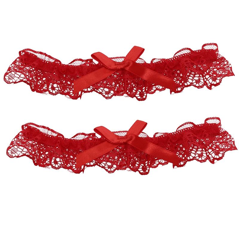 1/2PCS White Lace Bow Garter, Elegant Bridal Leg Ring Pendant, Thigh Chain, Wedding Suspender Belts Lace Choker Necklaces Collar